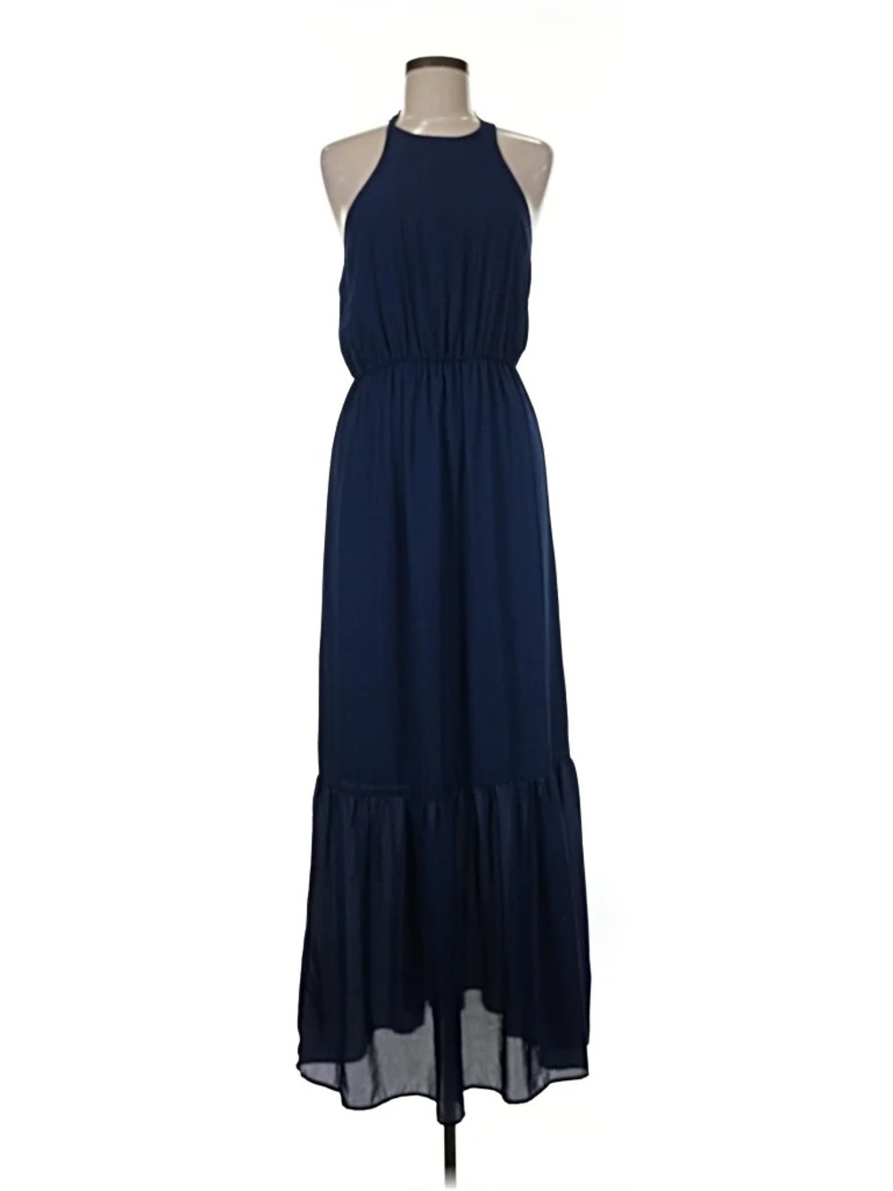 NSR Navy Blue Maxi Dress with Ruffle Hem